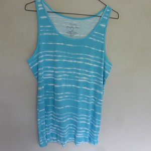 Sonoma Turquoise white tie dye tank rib knit XL